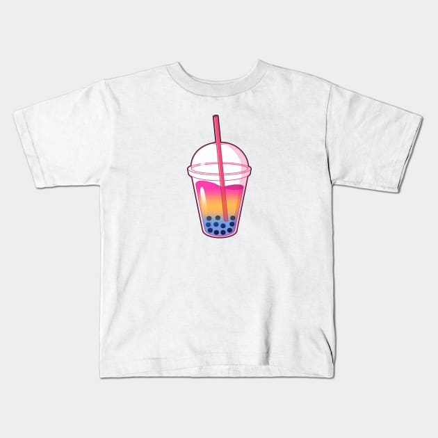 Pansexual Flag Bubble Tea Kids T-Shirt by leoleon